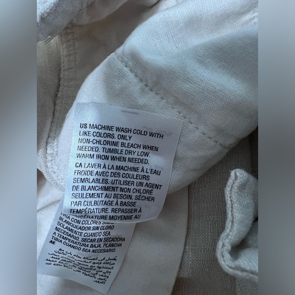 Club Room Luxury 100% Linen Pants Men’s XL Ivory Elastic Waist Drawstring 38x30 - Picture 7 of 10